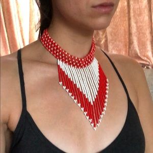 Beaded bib necklace